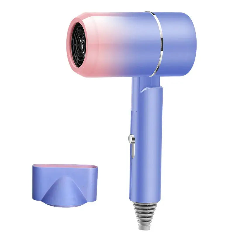 Gradient pink to blue hair dryer on a white background