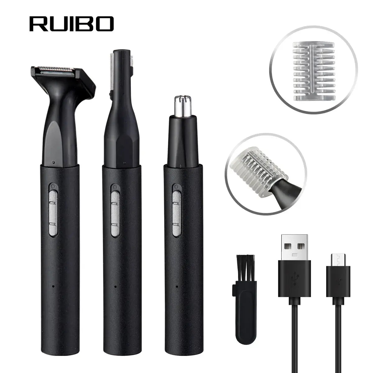 RUIBO grooming tool set with attachments on a white background