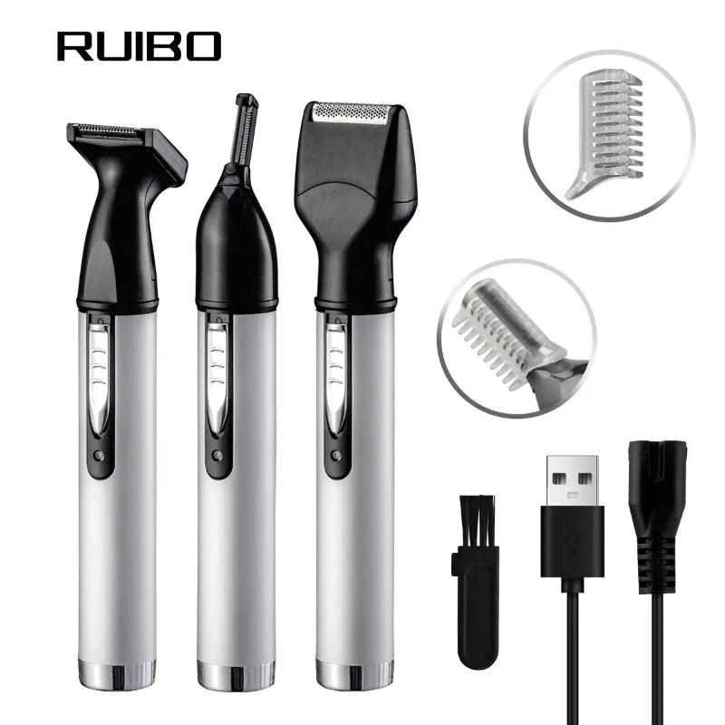 RUIBO grooming tool set with multiple attachments on a white background